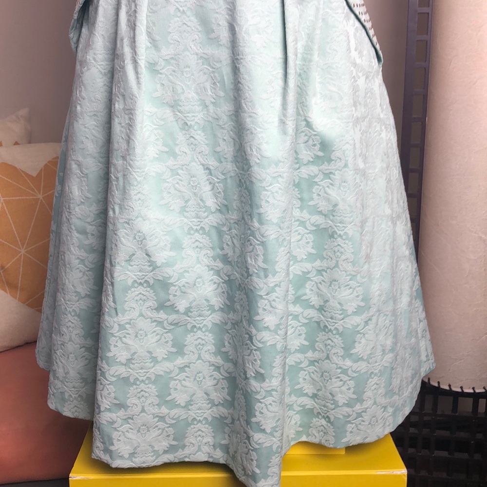 RW&Co Mint Green Jacquard Fit and Flare Dress Size 6 - Picture 3 of 15